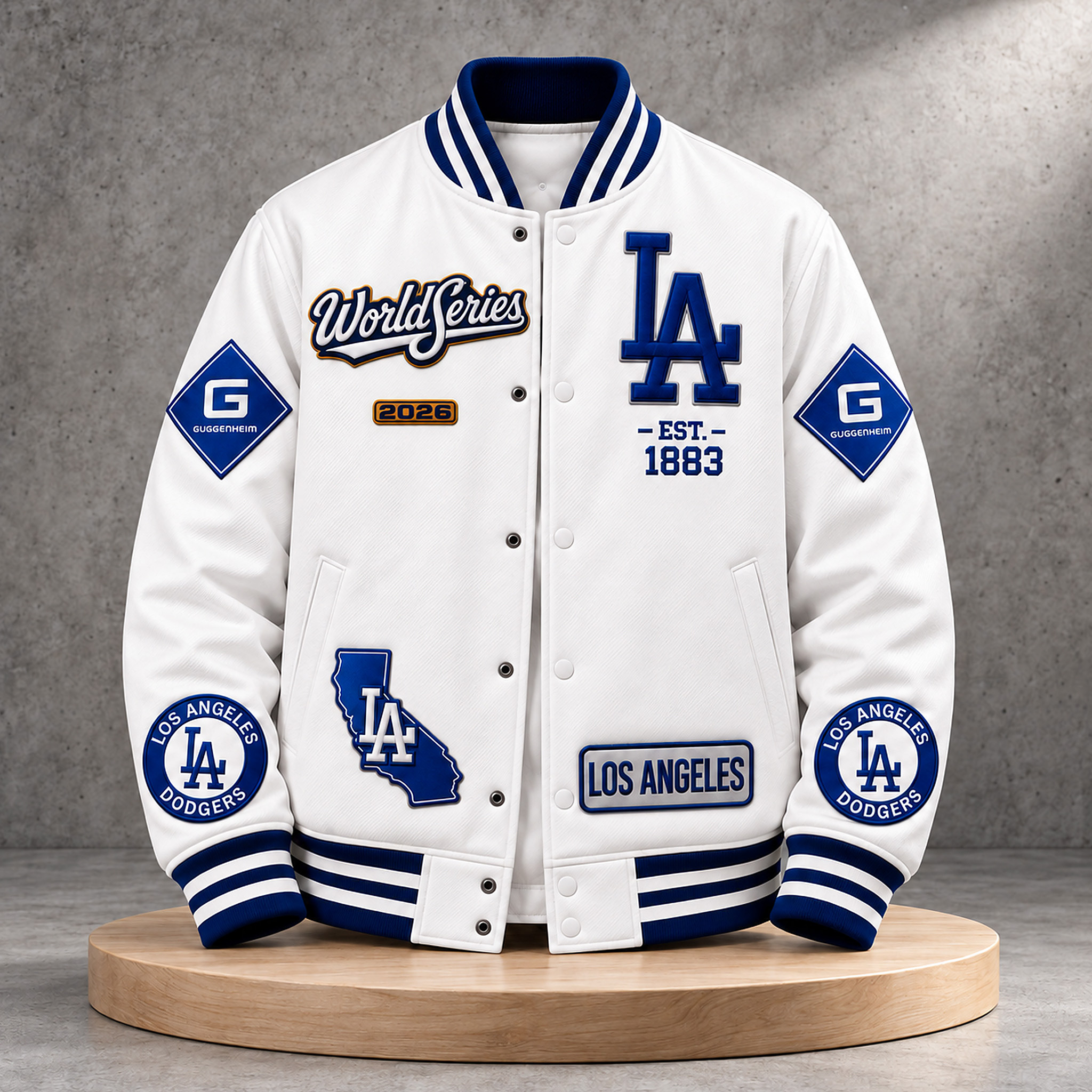 2026 LA Dodgers World Series Est 1883 Varsity Jacket 1 2026 LA Dodgers World Series Est 1883 Varsity Jacket