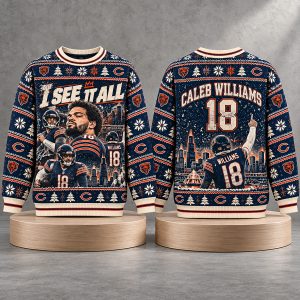 I See It All Caleb Williams Bears Ugly Christmas Sweater