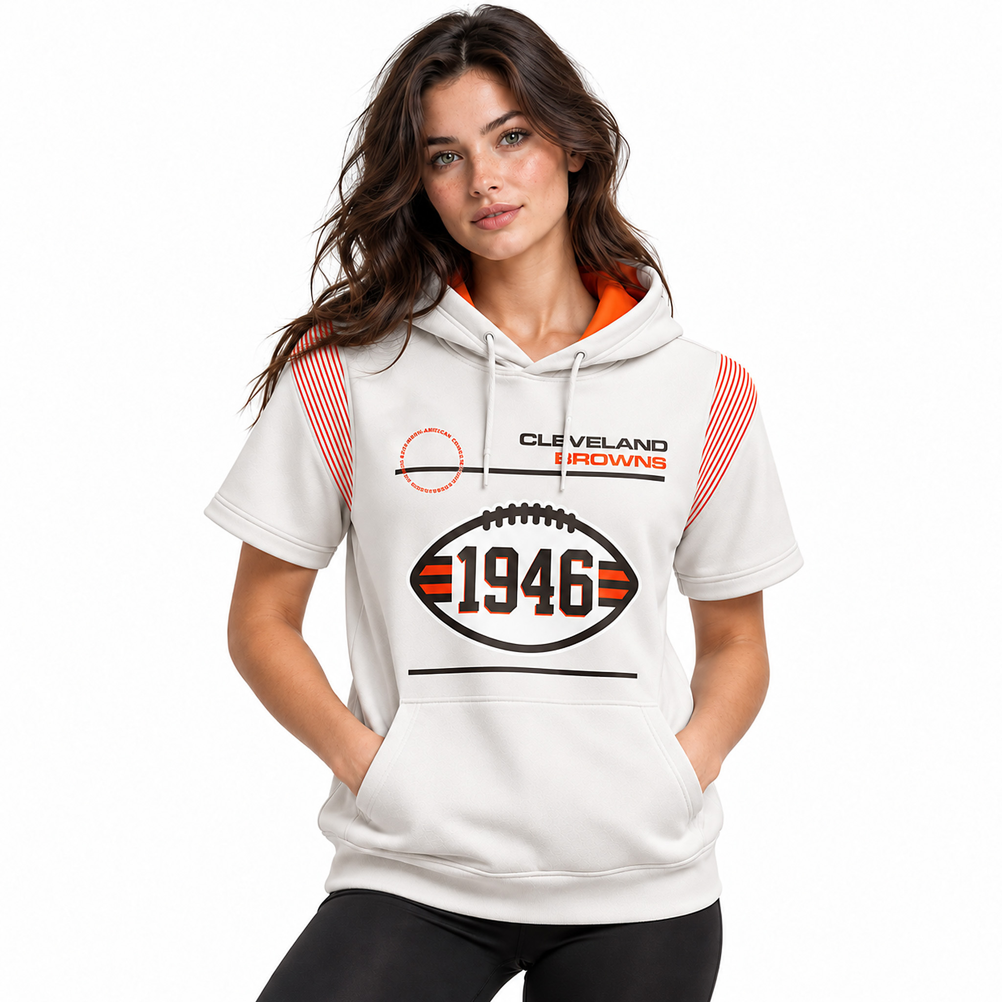 Deshaun Watson Cleveland Browns 1946 Short Sleeve Hoodie 2 Deshaun Watson Cleveland Browns 1946 Short Sleeve Hoodie 1