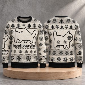 2026 I Need Ibuprofen Cat Christmas Sweater
