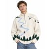 Winter Ivory Ski Scene Knit Half Zip Sweater 2