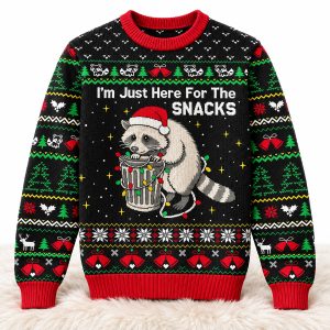 2026 I'm Just Here Fot The Snacks Christmas Ugly Sweater