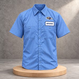 Anthony Levine Baltimore Ravens Blue Striped Shirt